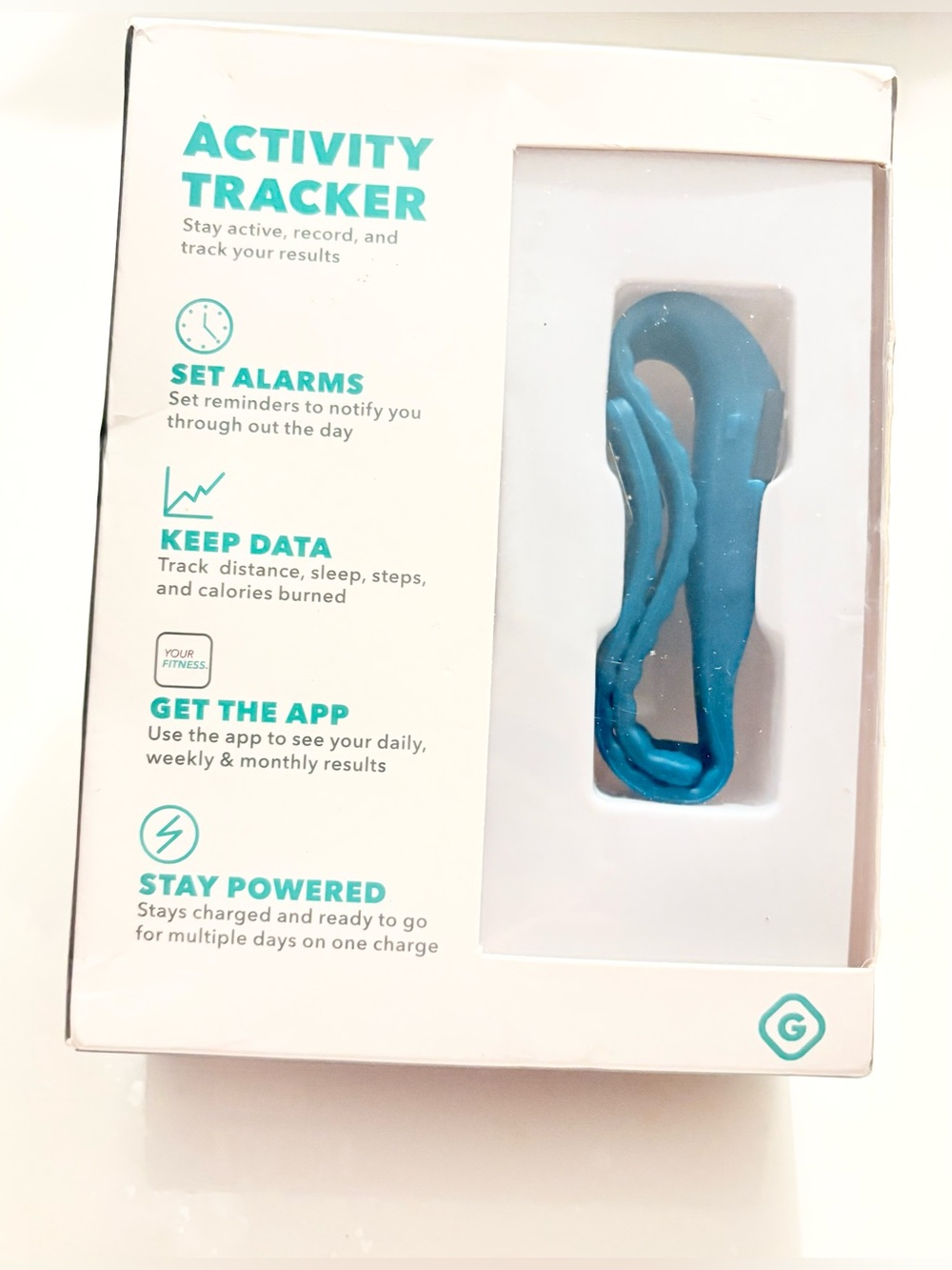 GEMS Activity Tracker Wristband Bluetooth Sleep Alerts Blue iOS/ Android